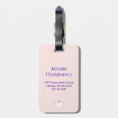 Cute Pink Sleeping Kitty Cat Bagagelabel (Achterkant verticaal)