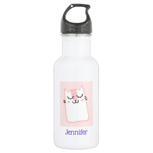 Cute Pink Sleeping Kitty Cat Custom Waterfles