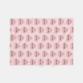Cute Pink Sloth Princess Blanket Fleece Deken (Voorkant (Horizontaal))