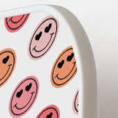 Cute Pink Smile Face Pattern Monogram Pickleball Paddle (Links Detail)