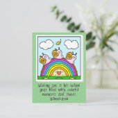 Cute Pink Snails Rainbow Log Back To School Briefkaart (Staand voorkant)