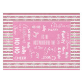 Cute Pink Snoep Pattern citeert kerstdecor Tafelkleed (Voorkant (Horizontaal))