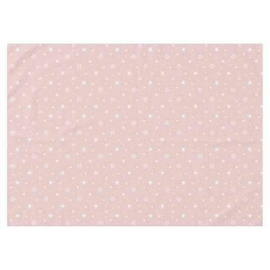 Cute Pink Snow Pattern Tafelkleed (Voorkant (Horizontaal))