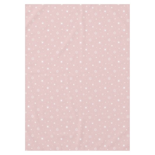 Cute Pink Snow Pattern Tafelkleed (Voorkant)