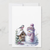 Cute Pink Snowman Winter Birthday Invitation (Dos)