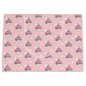 Cute Pink Snowy Gingerbrood House Groot Cadeauzakje (Voorkant)