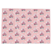 Cute Pink Snowy Gingerbrood House Groot Cadeauzakje (Achterkant)