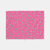 Cute Pink Soccer Patroon Fleece Deken (Voorkant (Horizontaal))