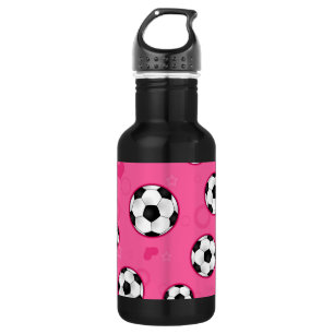Cute Pink Soccer Star Print Waterfles