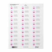 Cute Pink Sprinkle Cupcake Girls Adres Label (Full Sheet)