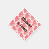 Cute Pink Star Hearts Pattern Square Sticker Servet (Hoek)