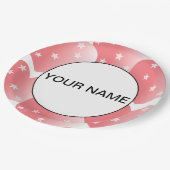 Cute Pink Star Pattern Papieren Bordje (Gekanteld)
