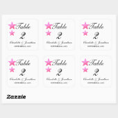 Cute Pink Starfish Beach Wedding Table Numbers Vierkante Sticker (Vel)