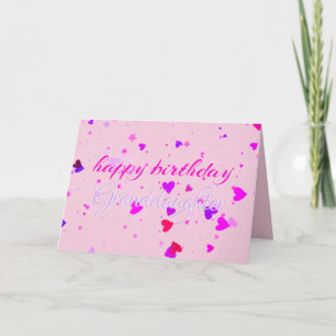 Cute Pink Stars Kleindochter Birthday Kaart