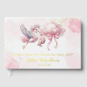 Cute Pink Stork with cloud Baby Girl Shower  (Recto)