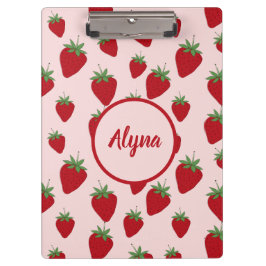 Cute Pink Strawberry Pattern Klembord