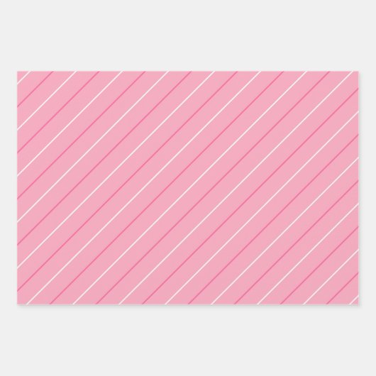 Cute Pink Stripe Collectie Girly Decoupage Inpakpapier Vel (Voorkant)