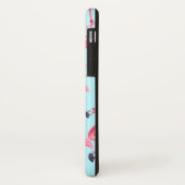 Cute Pink Summer Painted Flamingo patroon Blue Case-Mate iPhone Case (Achterkant/links)