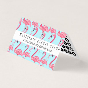Cute Pink Summer Painted Flamingo patroon Blue Visitekaartjes