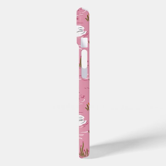 Cute Pink Swan Seamless Pattern Case-Mate iPhone Case (Achterkant / Links)