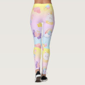 Cute pink sweet cupcake unicorn rainbow Pattern Leggings (Achterkant)