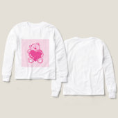 Cute Pink Teddy Bear Heart Kids Long Sleeve Shirt (Voorkant /achterkant)