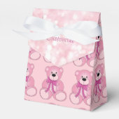 Cute Pink Teddy Bear Pattern Favor Box Bedankdoosjes (Voorkant Zijde)