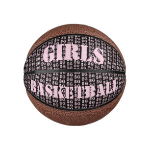 Cute Pink Text Mini Girls Basketball Basketbal