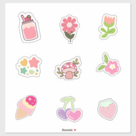 Cute Pink-Themed Stickers for Spring & Summer Vibe