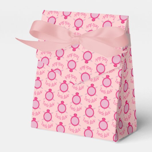Cute Pink Turtle Babe Favor Box Bedankdoosjes (Voorkant Zijde)