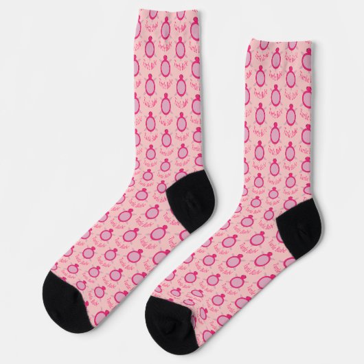 Cute Pink Turtle Babe Patterned Sokken (Links)
