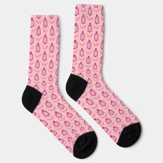 Cute Pink Turtle Babe Patterned Sokken (Rechts)