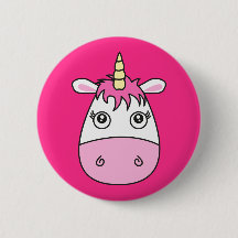 Cute Pink Unicorn Badge Pin Button