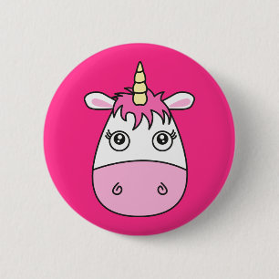 Cute Pink Unicorn Badge Pin Button