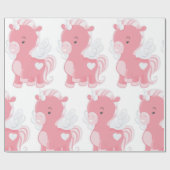 Cute Pink Unicorn Cadeaupapier (Vlak)