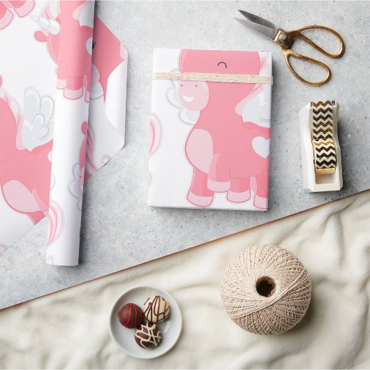 Cute Pink Unicorn Cadeaupapier