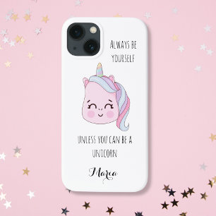 Cute Pink Unicorn iPhone 13 Hoesje