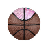 Cute Pink unicorn faux glitter monogram Basketbal (Rechts)
