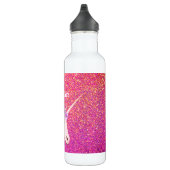 Cute Pink Unicorn Glitter Personalized Kinderen Waterfles (Rechts)