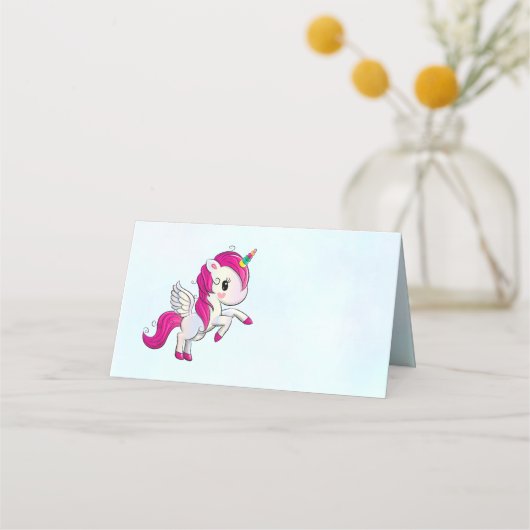 Cute Pink Unicorn met Wings (Voorkant)