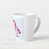 Cute Pink Unicorn met Wings Latte Mok (Rechterhoek)