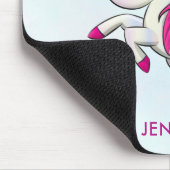 Cute Pink Unicorn met Wings Muismat (Hoek)