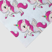 Cute Pink Unicorn met Wings Tissuepapier (Detail)