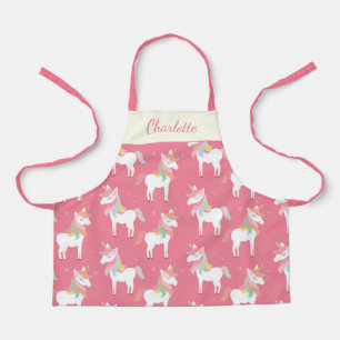 Cute Pink Unicorn Pattern Gepersonaliseerd Schort