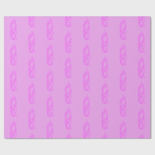 Cute Pink Unicorn Pattern Magical Cadeaupapier (Vlak)