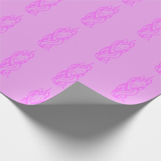 Cute Pink Unicorn Pattern Magical Cadeaupapier (Hoek)