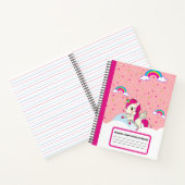 Cute Pink Unicorn Rainbow Composition Notitieboek (Binnen)