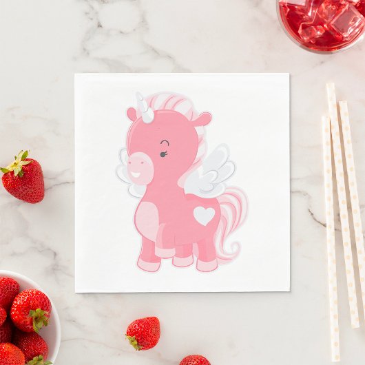 Cute Pink Unicorn Servet