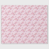Cute Pink Unicorns & Hearts Doodles Pattern Cadeaupapier (Vlak)