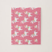 Cute Pink Unicorns Personalized Legpuzzel (Verticaal)